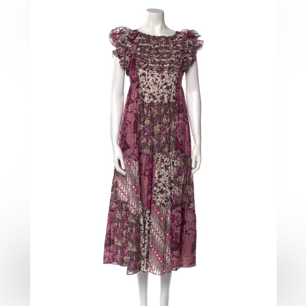 ULLA JOHNSONS Floral Patchwork Midi dress